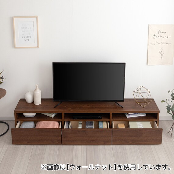 日本製 組立不要 完成品 テレビボード (幅180cm グレー) 5枚目画像