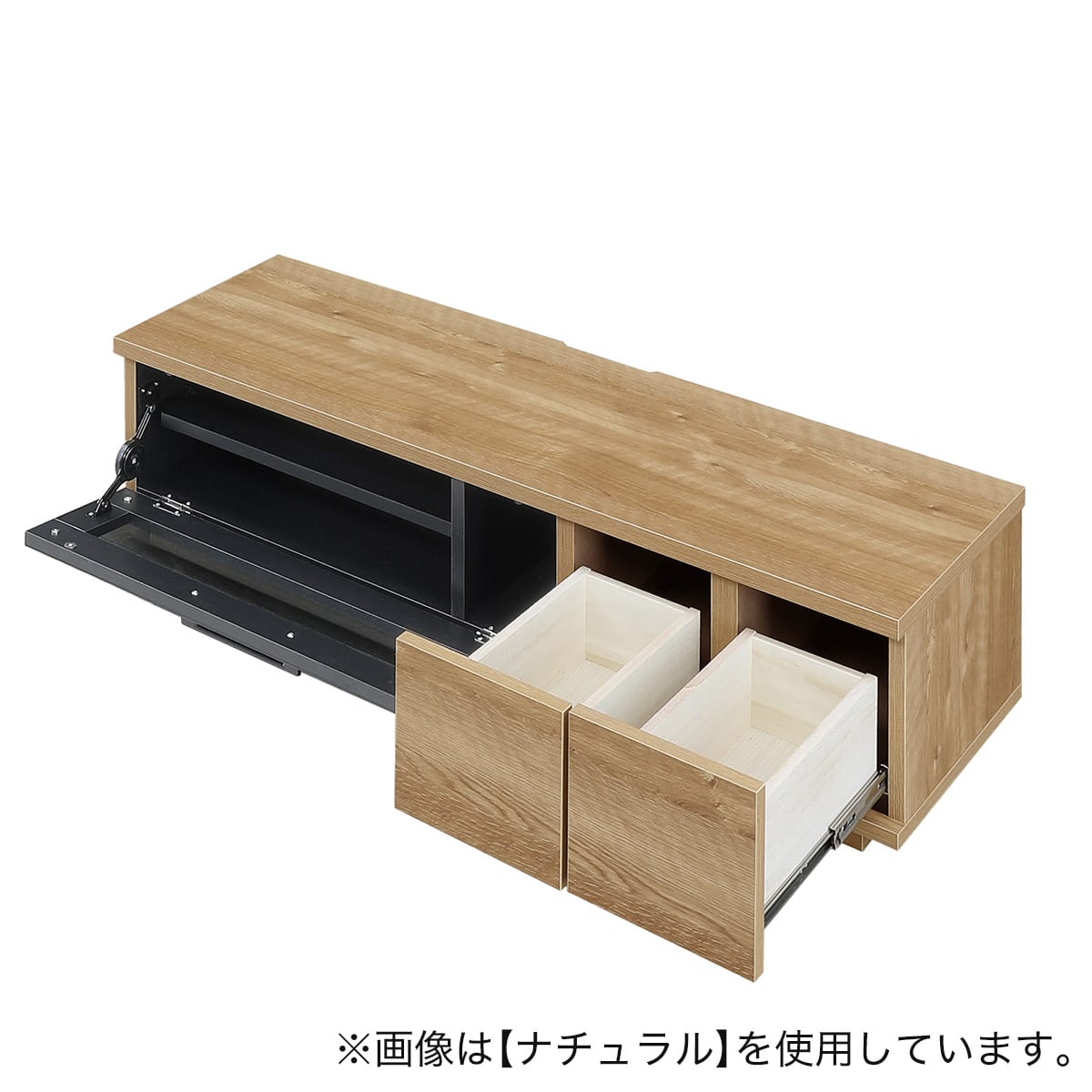 本格木目と黒の高級国産テレビボード (リカリス 幅120cm グレー