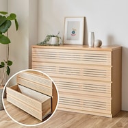 天然木工芸突板ローチェスト 深引(120)