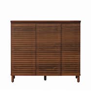 天然木工芸突板シューズボックス(110L WAL)