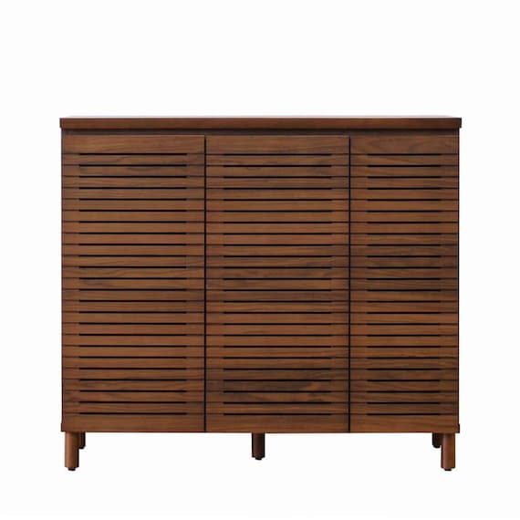 天然木工芸突板シューズボックス(110L WAL) 1枚目画像