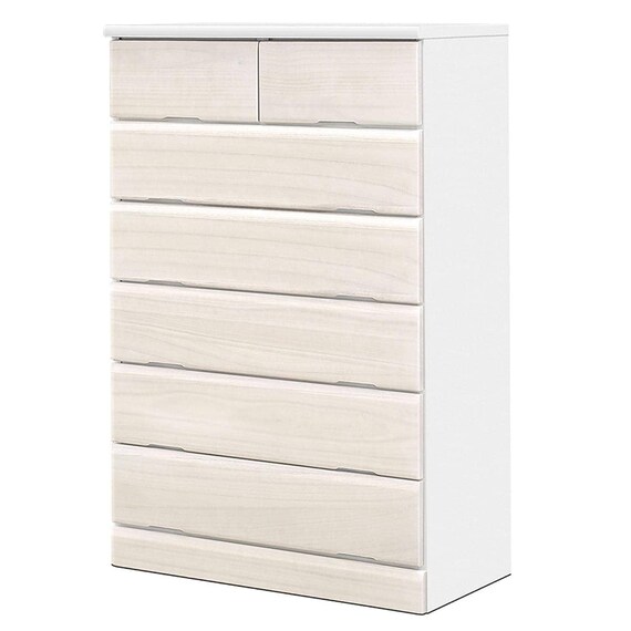 日本製 多サイズチェスト 幅80cm(6段 WH) 1枚目画像