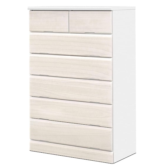 日本製 多サイズチェスト 幅80cm(6段 WH) 1枚目画像