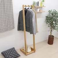 天然木L型ハンガーラック (36cm)