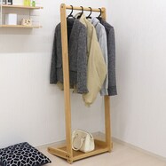 天然木L型ハンガーラック