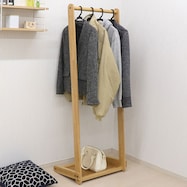 天然木L型ハンガーラック