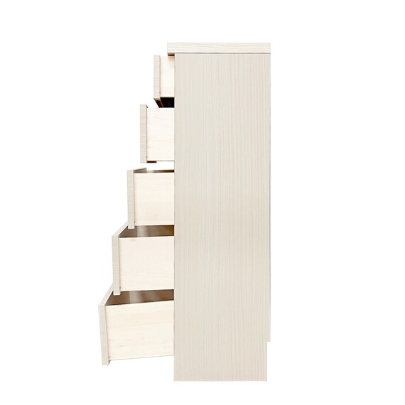 多サイズ薄型チェスト(幅75cm 5段 WH) 2枚目画像