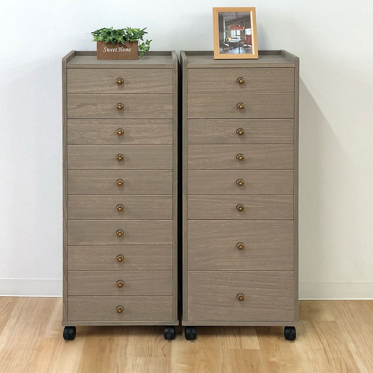 キャスター付き総桐8段チェスト(MR 104H GY) | ニトリネット