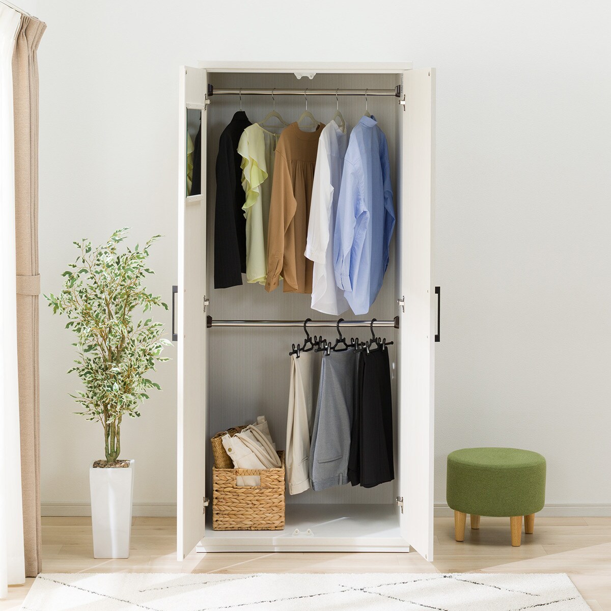 木目が美しいワードローブ(KO402 80WR WW） | ニトリネット【公式