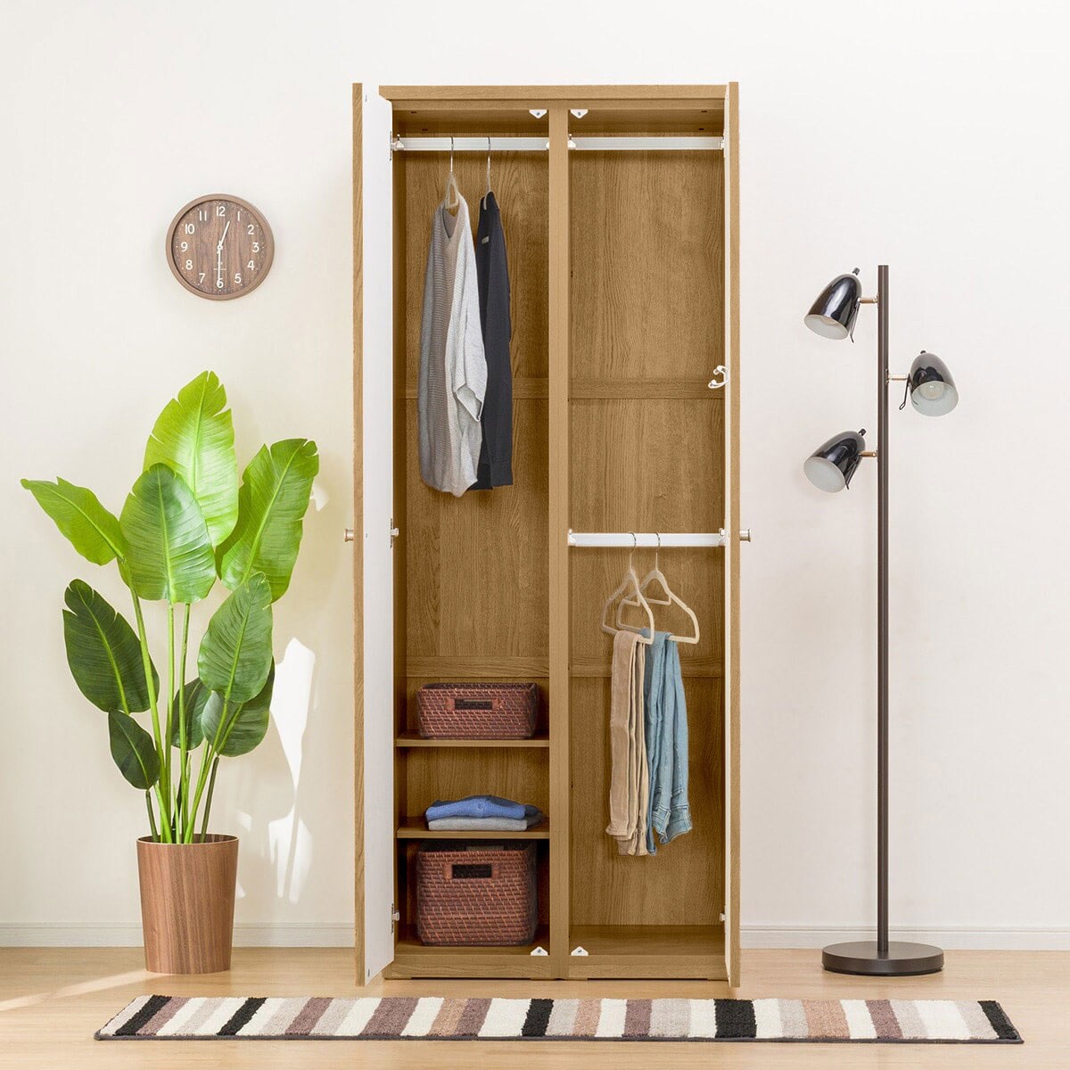 【ニトリ】ワードローブ クエスT 80WR LBR 鏡付き ライトブラウン ワードローブ(クエスT 80WR LBR3) | ニトリネット【公式】 家具