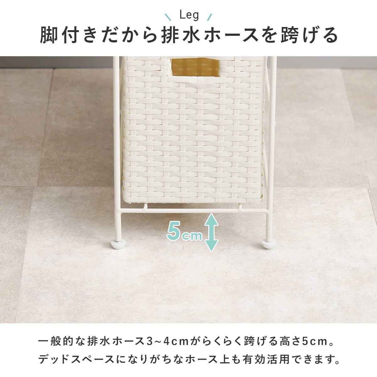 ラタン調 水に強いスリムランドリー収納 (幅21cm WH) | ニトリネット