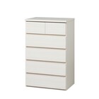 日本製 組立不要 完成品 チェスト (幅60cm 5段 ホワイト) 1枚目画像