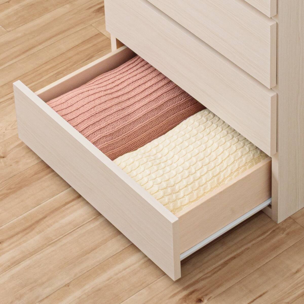 日本製 組立不要 完成品 チェスト (幅60cm 5段 ホワイト) | ニトリ