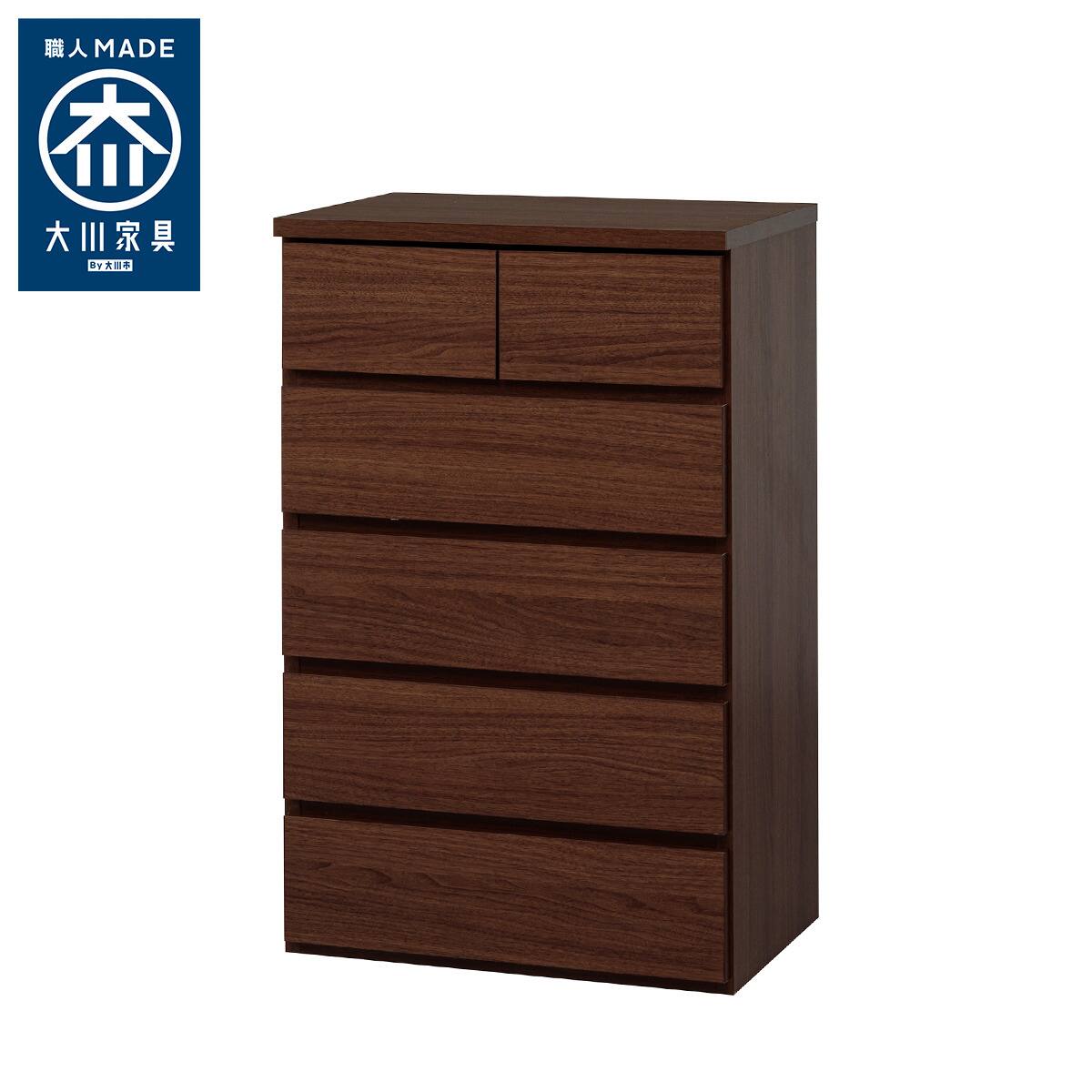 日本製 組立不要 完成品 チェスト (幅60cm 5段 ブラウン) | ニトリ