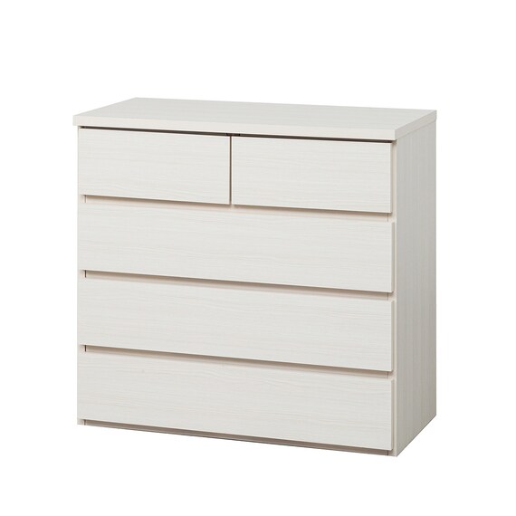 日本製 組立不要 完成品 チェスト (幅80cm 4段 ホワイト) 1枚目画像
