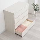 日本製 組立不要 完成品 チェスト (幅80cm 4段 ホワイト) 4枚目画像