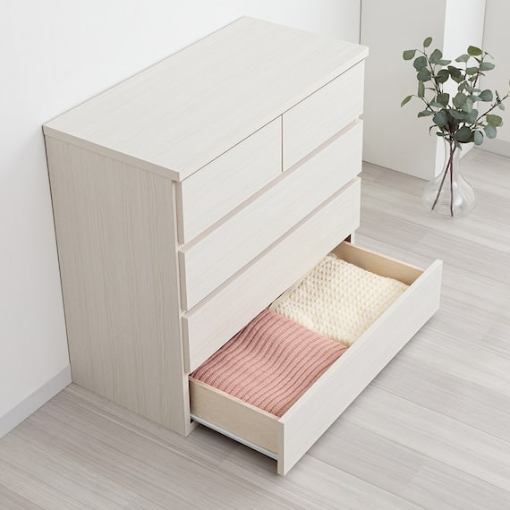 日本製 組立不要 完成品 チェスト (幅80cm 4段 ホワイト) 4枚目画像
