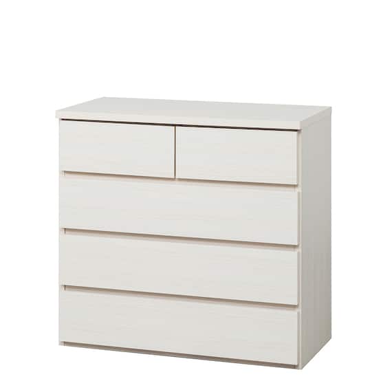 日本製 組立不要 完成品 チェスト (幅80cm 4段 ホワイト) 7枚目画像