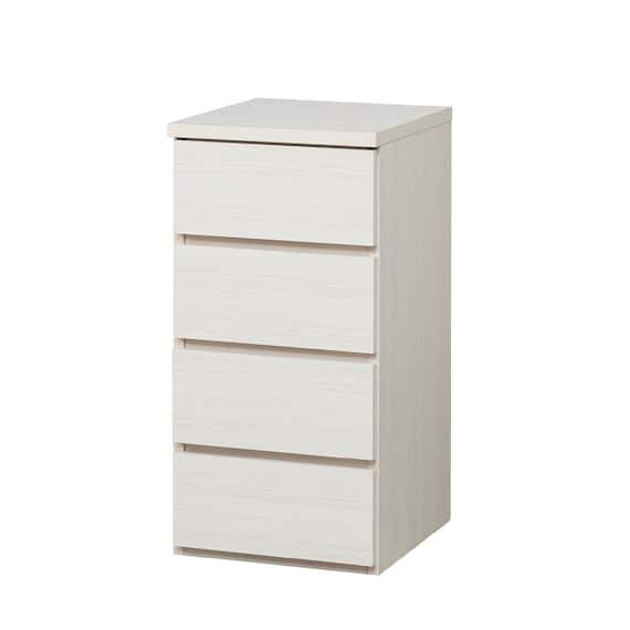 日本製 組立不要 完成品 チェスト (幅40cm 4段 ホワイト) 5枚目画像