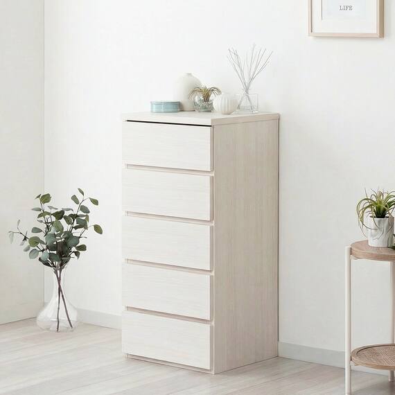 日本製 組立不要 完成品 チェスト (幅40cm 4段 ホワイト) 6枚目画像