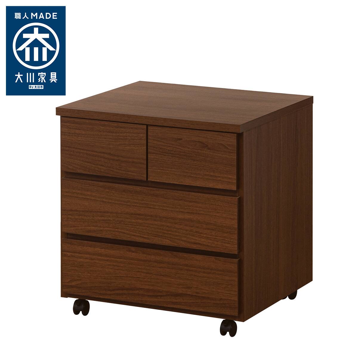 日本製 組立不要 完成品 押入れチェスト (幅60cm 3段 ブラウン