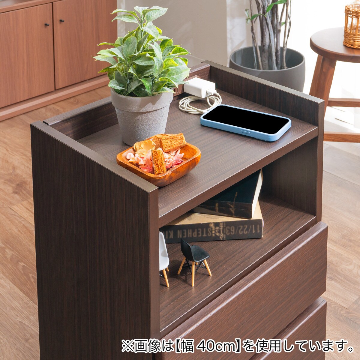 多機能ナイトテーブル　サイドテーブル ZEXVIDA サイドテーブル 3段 丸 ナイトテーブル 幅30×奥行30×高さ55cm