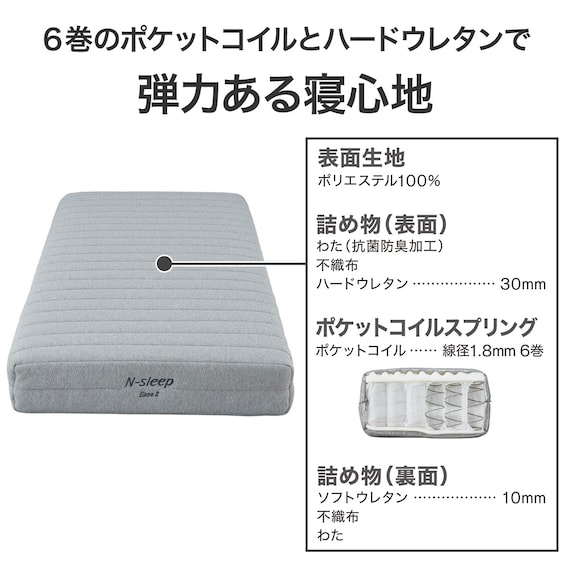 セミダブル電動ベッド用マットレス(Nスリープ E2-04) 5枚目画像