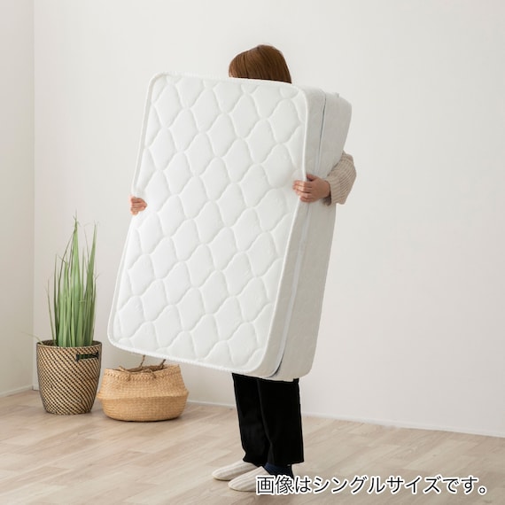 セミダブル 二段ベッド対応薄型3つ折りポケットコイルマットレス 12枚目画像