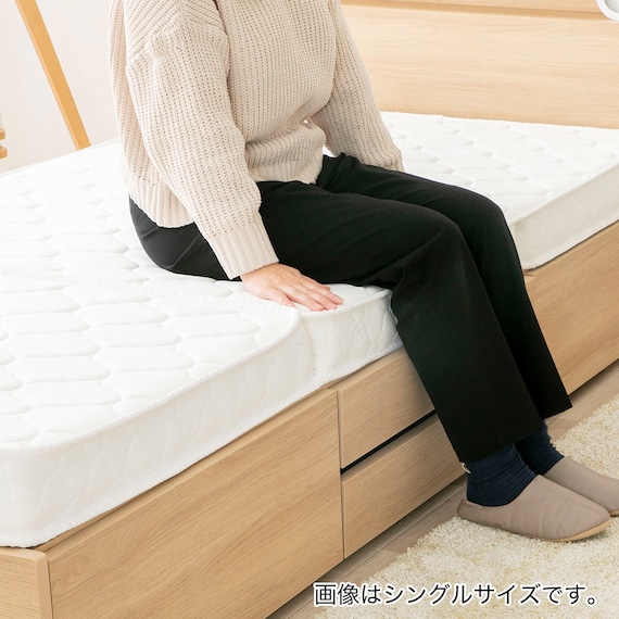 セミダブル 二段ベッド対応薄型3つ折りポケットコイルマットレス 13枚目画像