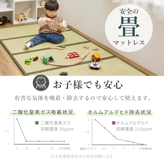 総ヒノキ 頑丈ロング天然い草ベッド (シングル GR) 7枚目画像