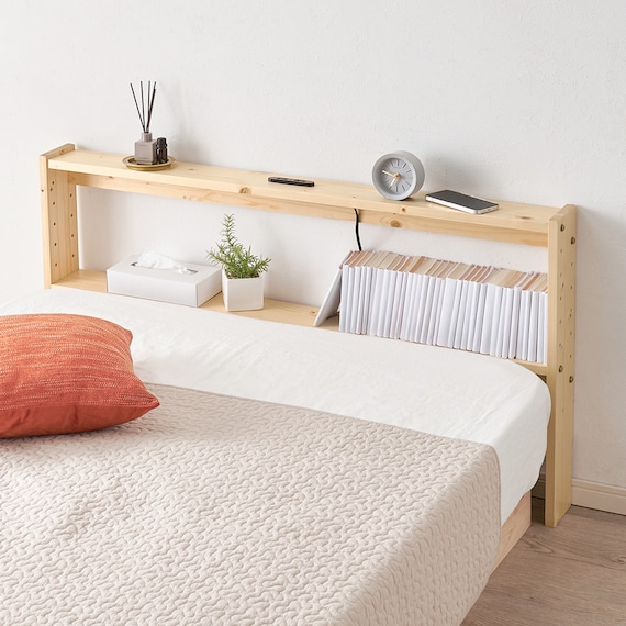 高さ調節できる 天然木ヘッドボード (セミダブル NA) 1枚目画像