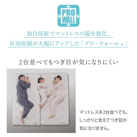 フランスベッド ワイドダブル マットレス ハイジェニック(ハード WD) 13枚目画像