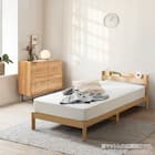 シングルベッドフレーム(WD101 SL 棚・コンセント付き LBR) 1枚目画像