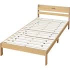 シングルベッドフレーム(WD101 SL 棚・コンセント付き LBR) 5枚目画像