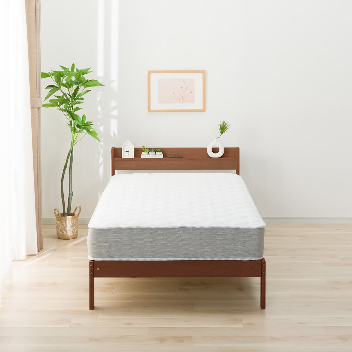 シングル すのこベッドフレームマットレスセット(WD101 SL MBR/RX05EC