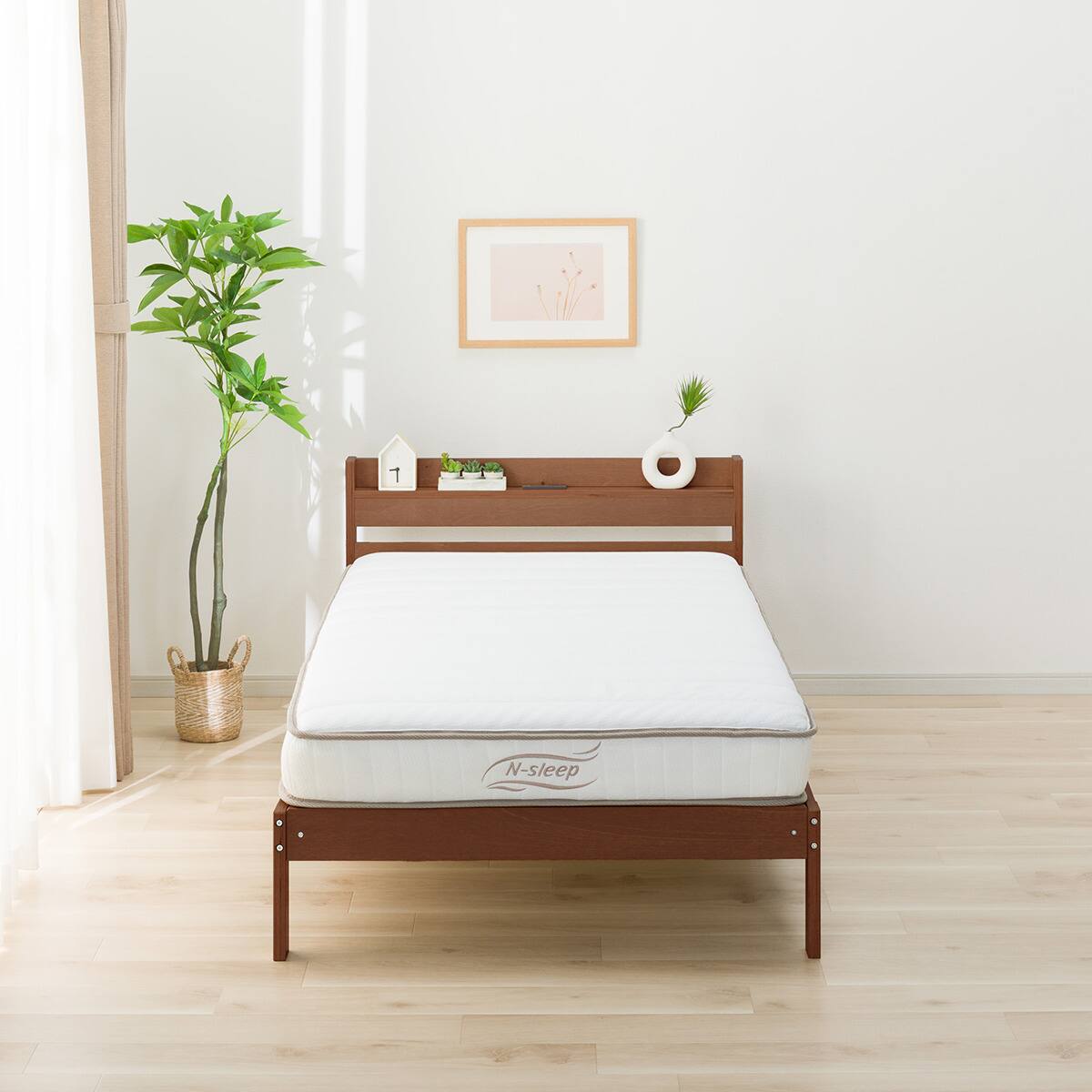 シングル すのこベッドフレームマットレスセット(WD101 SL MBR/N