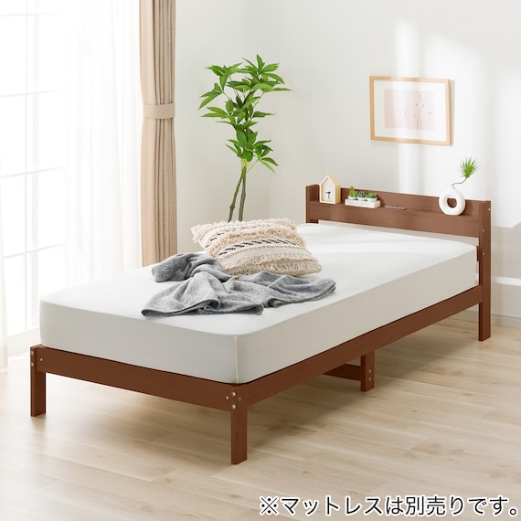 シングルベッドフレーム(WD101 SL 棚・コンセント付き MBR) 1枚目画像