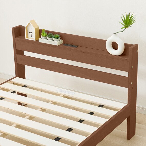 シングルベッドフレーム(WD101 SL 棚・コンセント付き MBR) 8枚目画像