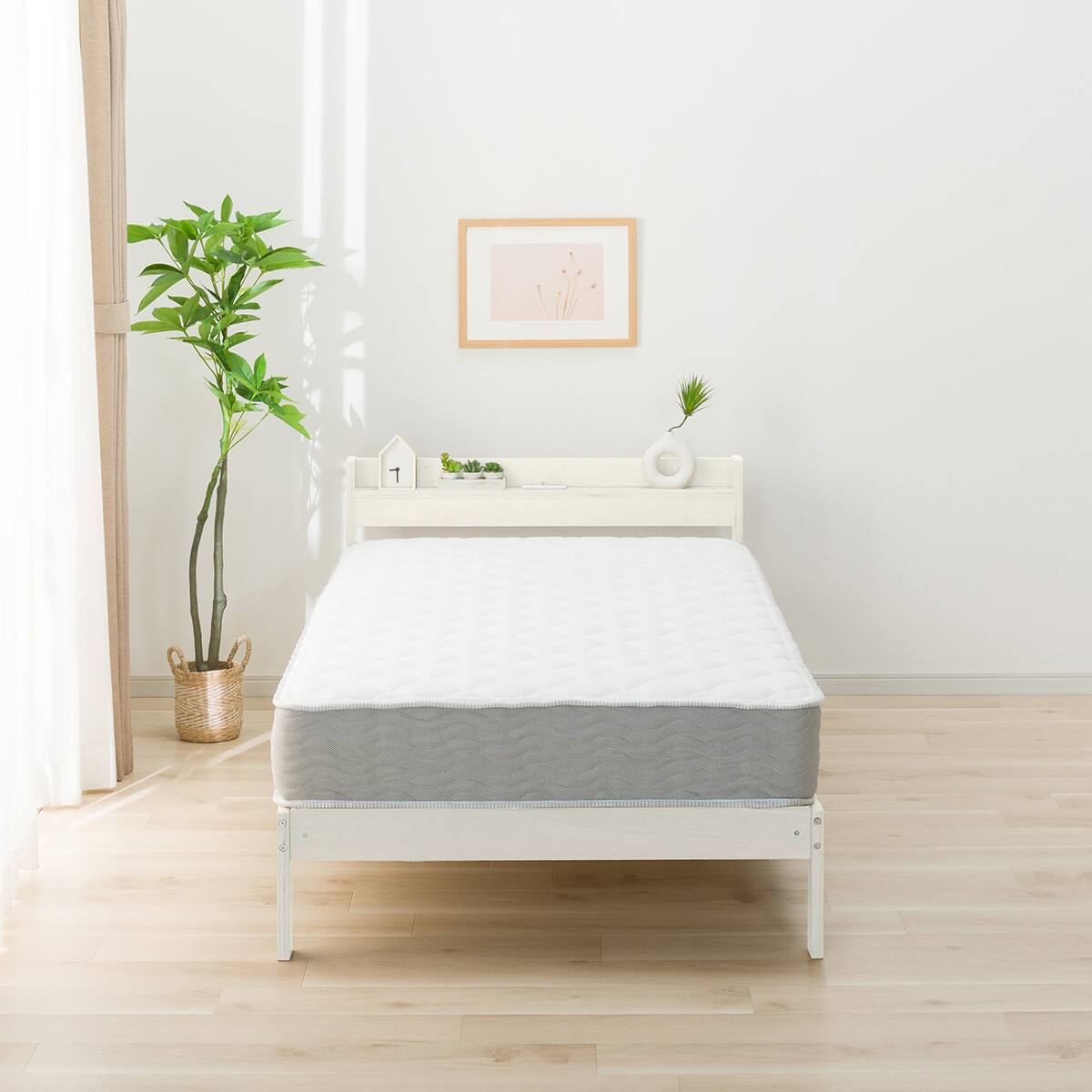 シングル すのこベッドフレームマットレスセット(WD101 SL WW/RX05EC