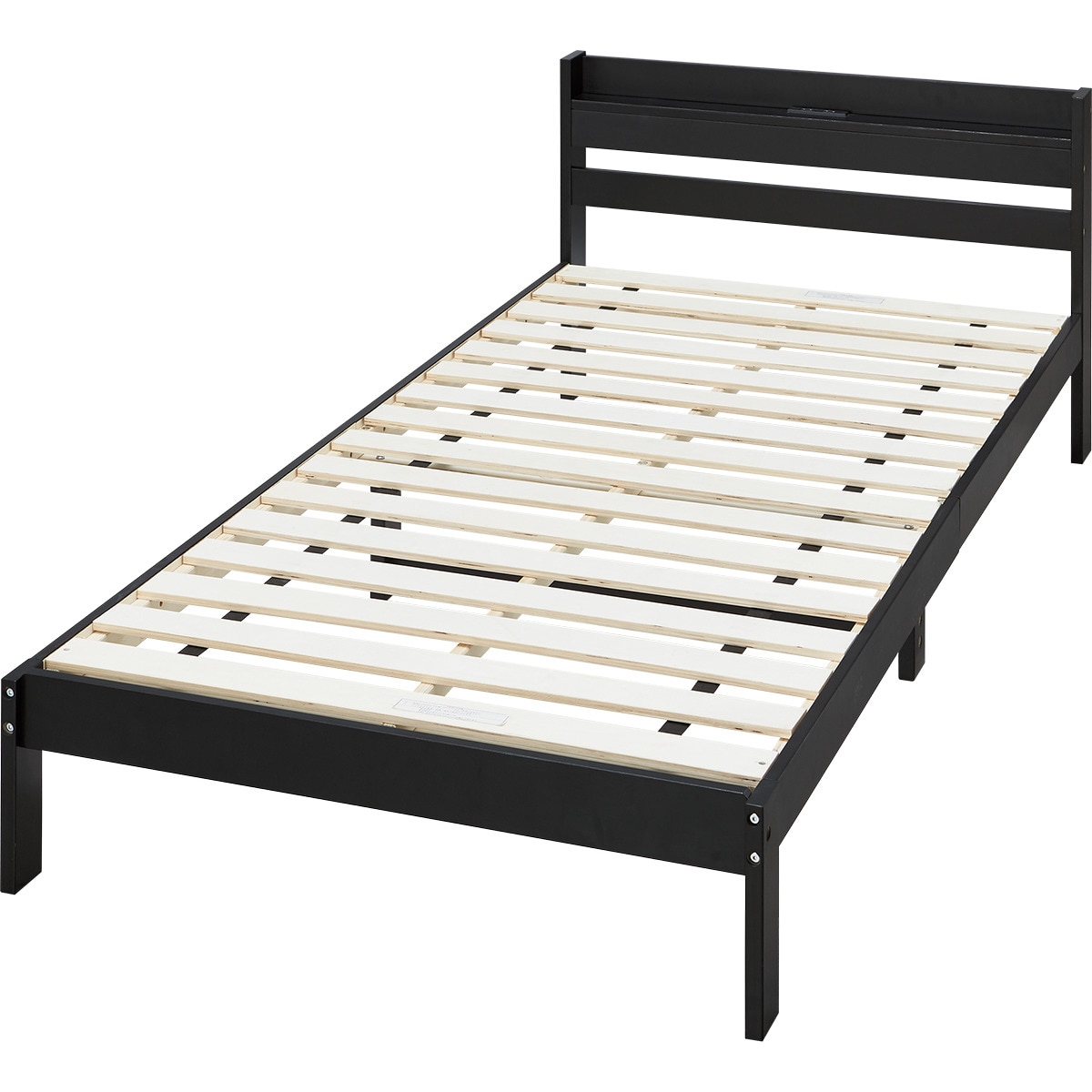 シングルベッドフレーム(WD101 SL 棚・コンセント付き BK) | ニトリ