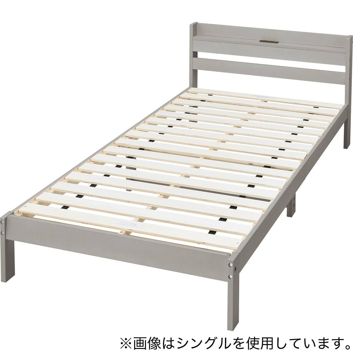 すのこベッド + マットレスセット セミダブル (WD101 SL GW/ZC001 EM