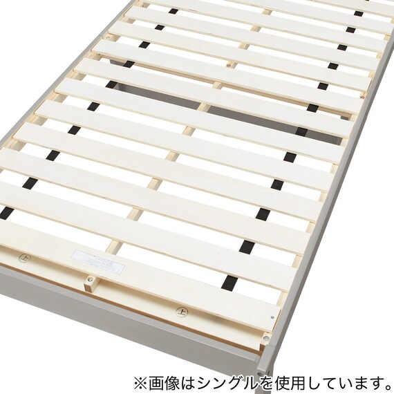 セミダブルベッドフレーム(WD101 SL 棚・コンセント付き GW) 7枚目画像