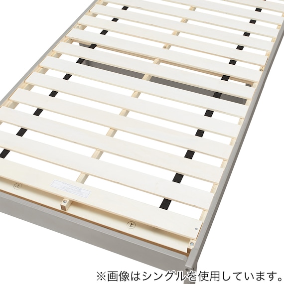 セミダブルベッドフレーム(WD101 SL 棚・コンセント付き GW) 7枚目画像