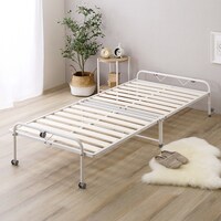 折り畳みパイプすのこベッドＳ (WH)