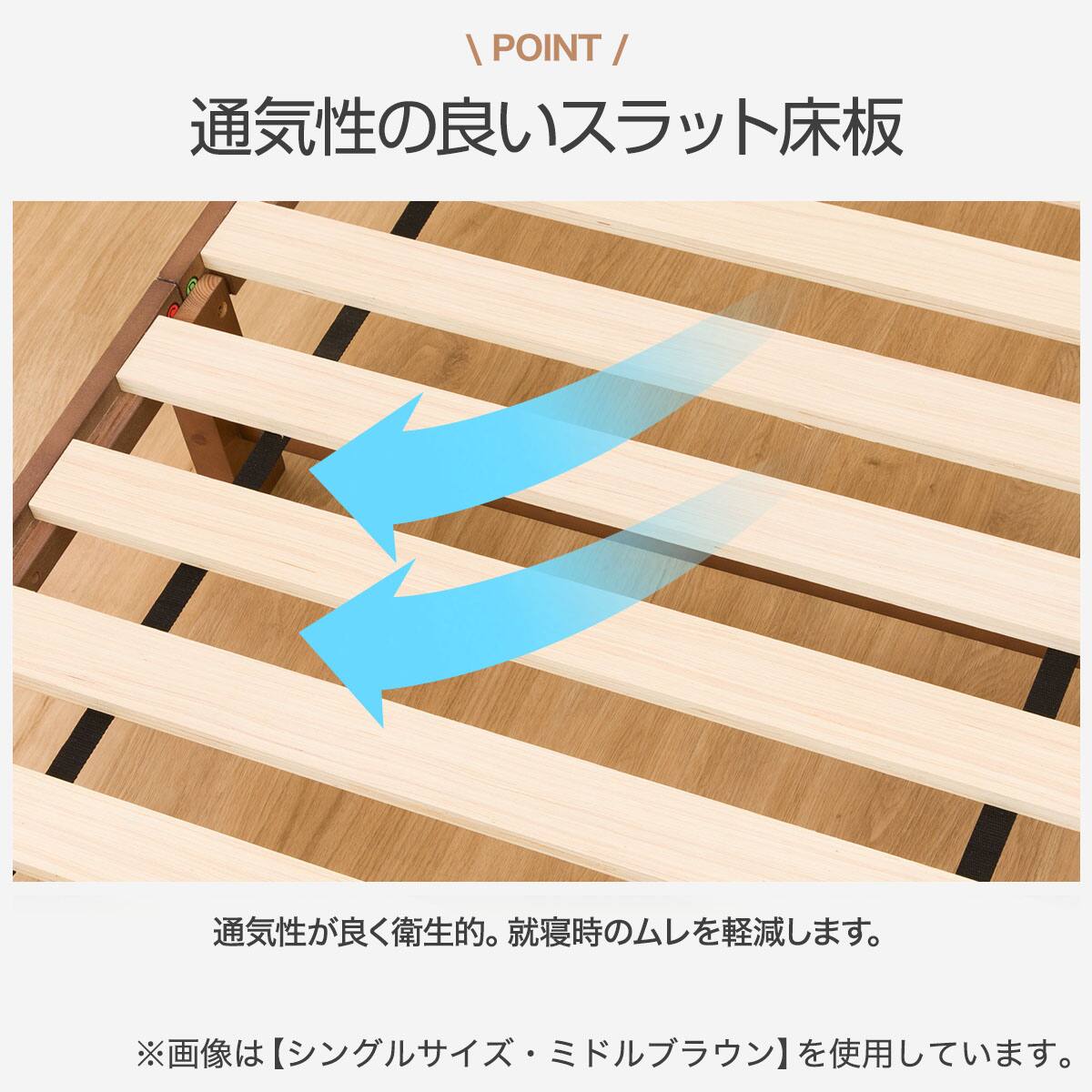 シングル すのこベッドフレームマットレスセット(PC501 WW/AB001