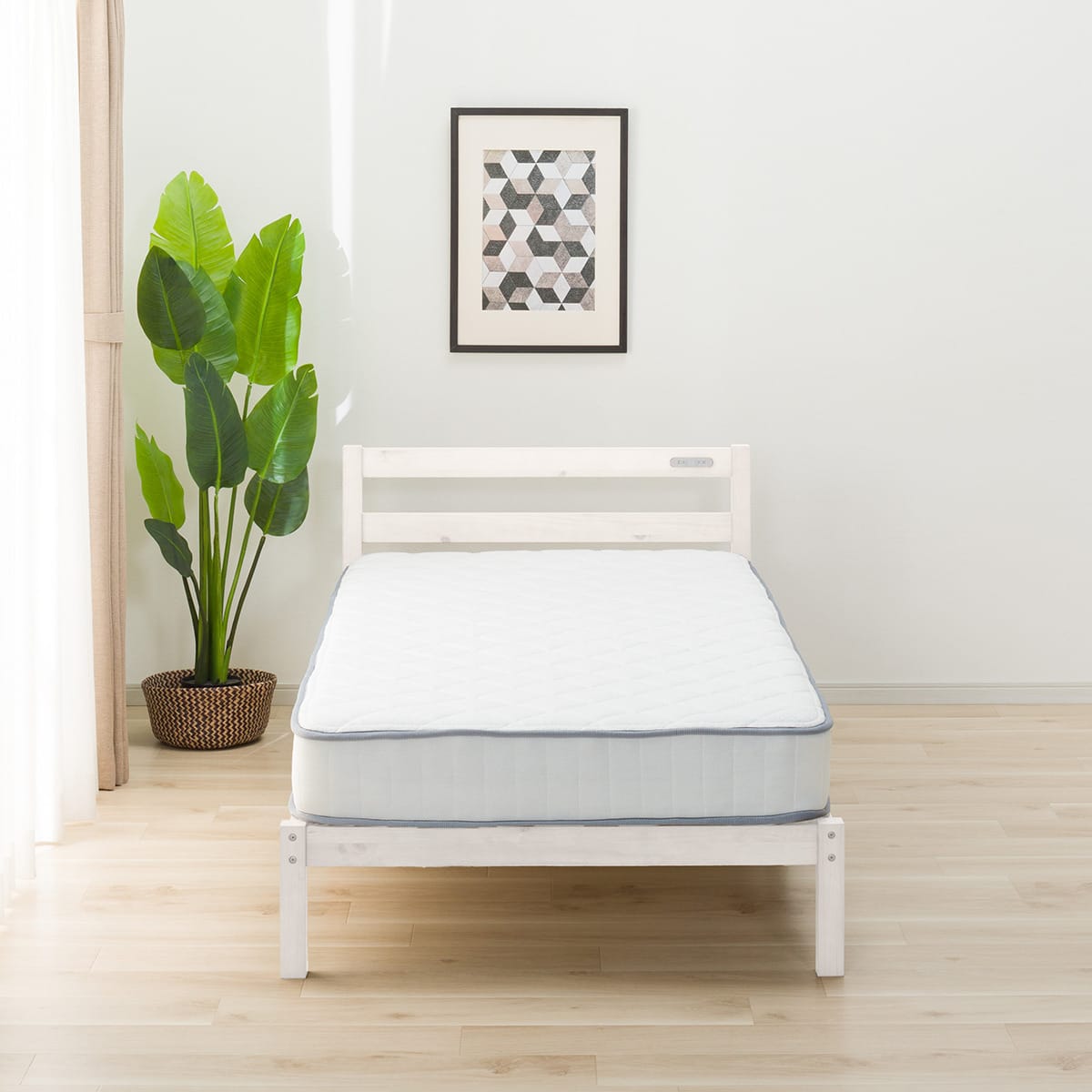 シングル すのこベッドフレームマットレスセット(PC501 WW/AB001