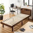 セミダブル 天然木棚付きすのこベッド (ZT BR) 1枚目画像