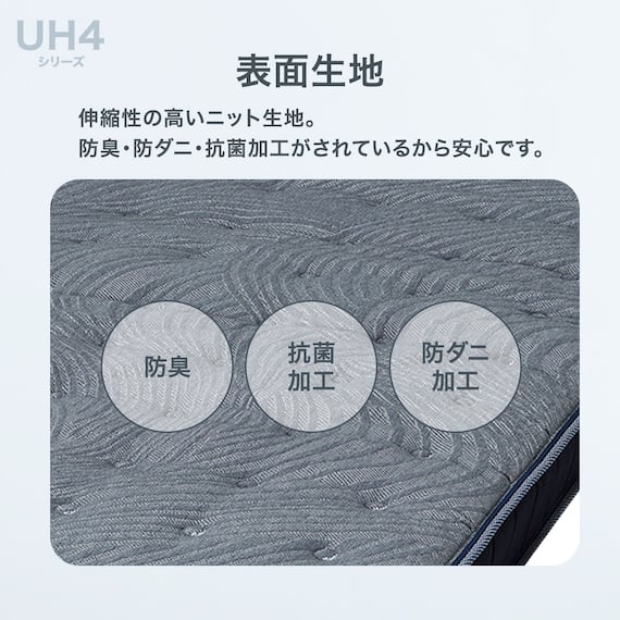 ダブル圧縮 ポケットコイルマットレス(UH4) 4枚目画像