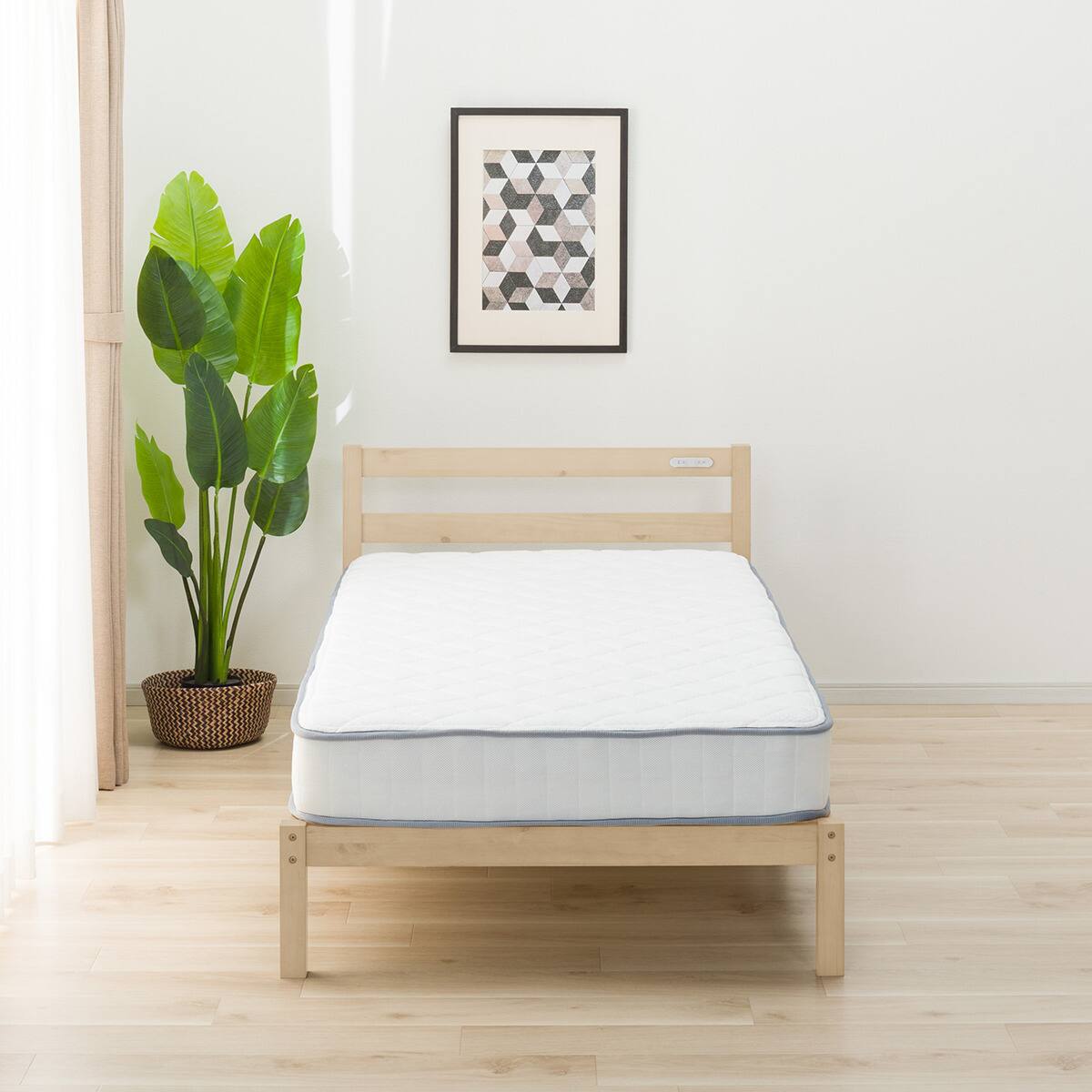 シングル すのこベッドフレームマットレスセット(PC501 NA/AB001