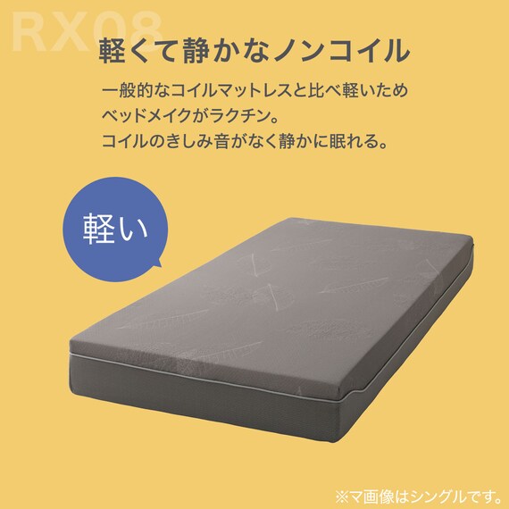 【5ゾーンの体圧分散】 シングル ウレタンマットレス (RX08EC) 5枚目画像